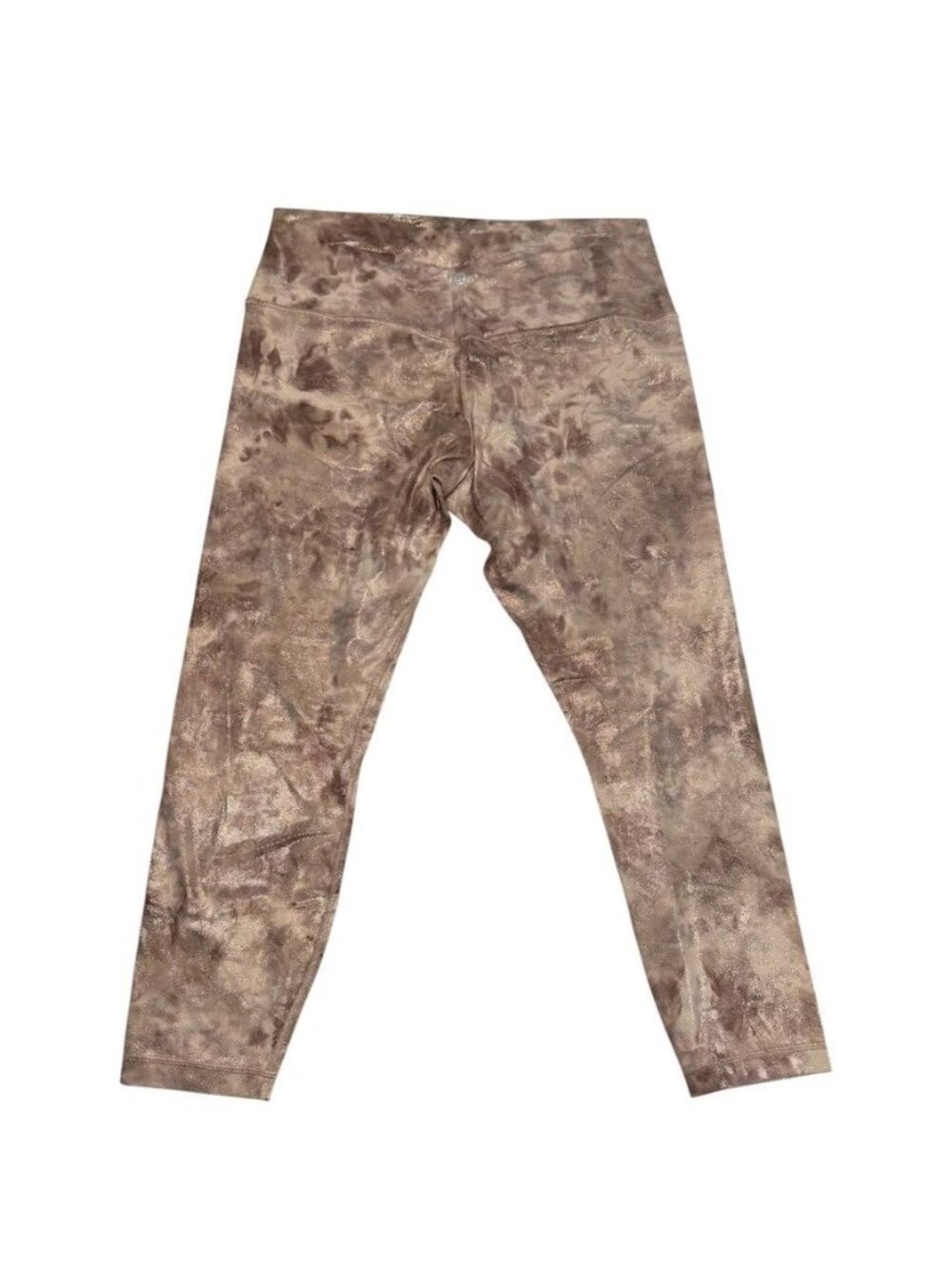 Lululemon Align Cropped Leggings Size 14 Beige/Brown Foil